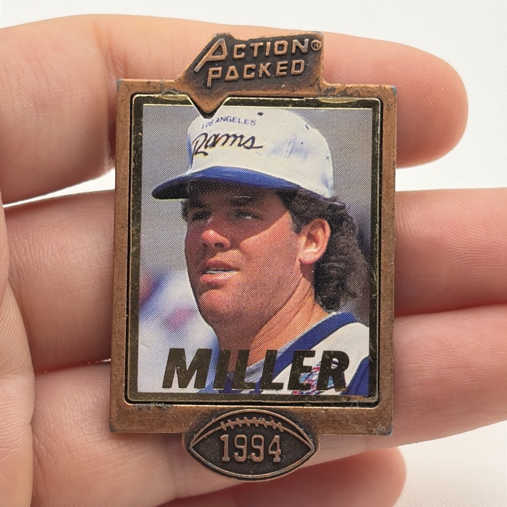 Action Packed Chris Miller Los Angeles Rams NFL Football Player Lapel Hat Pin